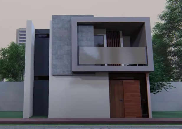 Plano de casa moderna para terreno 7x8m - PLANOS DE TU CASA DISEÑOS EN VENTA