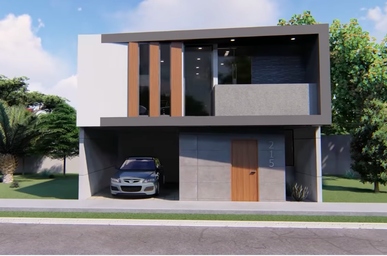 Plano de casa moderna para terreno 8x10m - PLANOS DE TU CASA DISEÑOS EN  VENTA